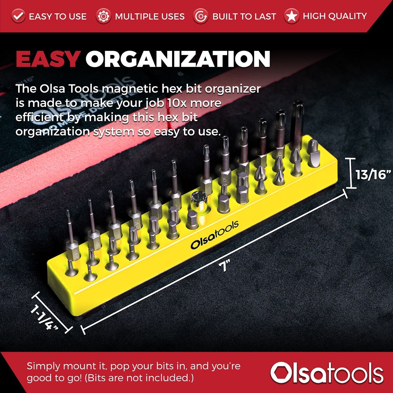 Magnetic Hex 1/4" Bit Organizer