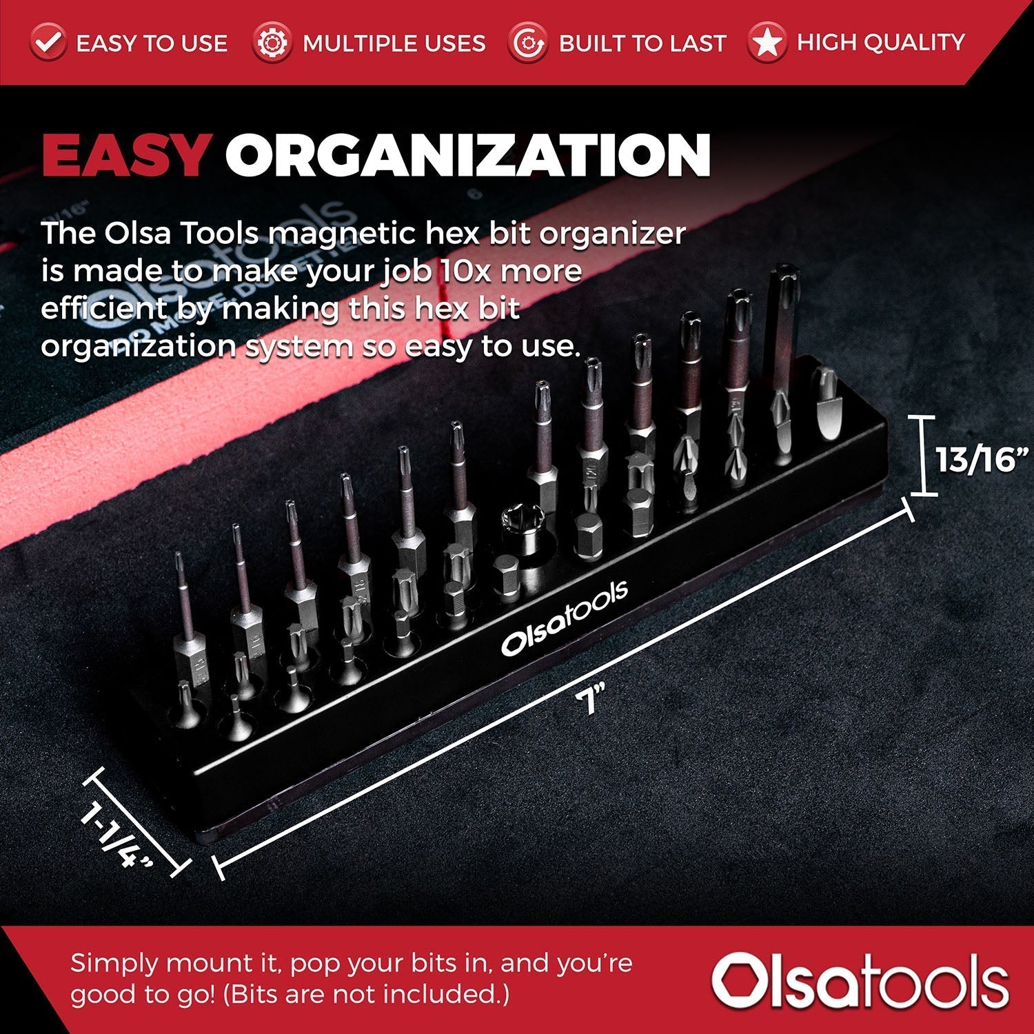 Magnetic Hex 1/4" Bit Organizer