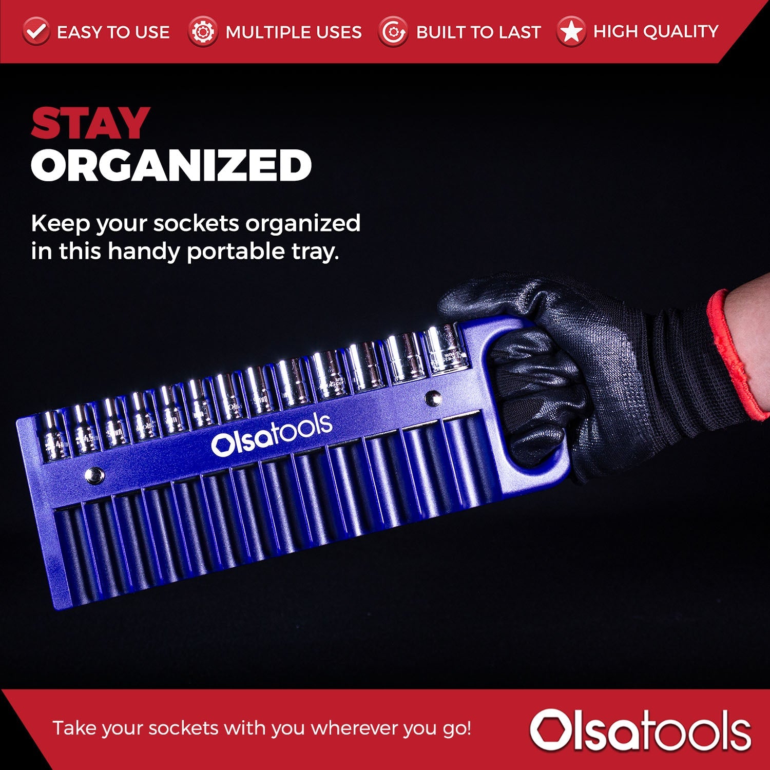 Magnetic Portable Socket Organizer Tray