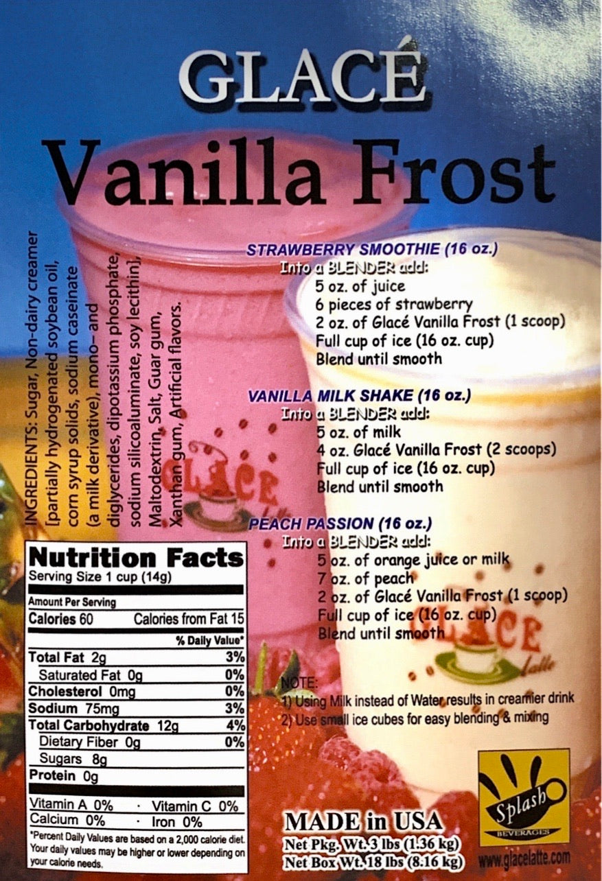 Vanilla Frost Smoothie and Milkshake Base Mix - 3 lbs. Bag  - Ships Free Within Canada on Orders Above CAD $199