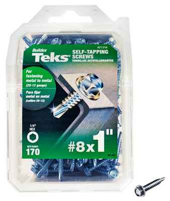 Teks No. 8 X 1 in. L Hex Drive Hex Head High/Low Self-Tapping Screws