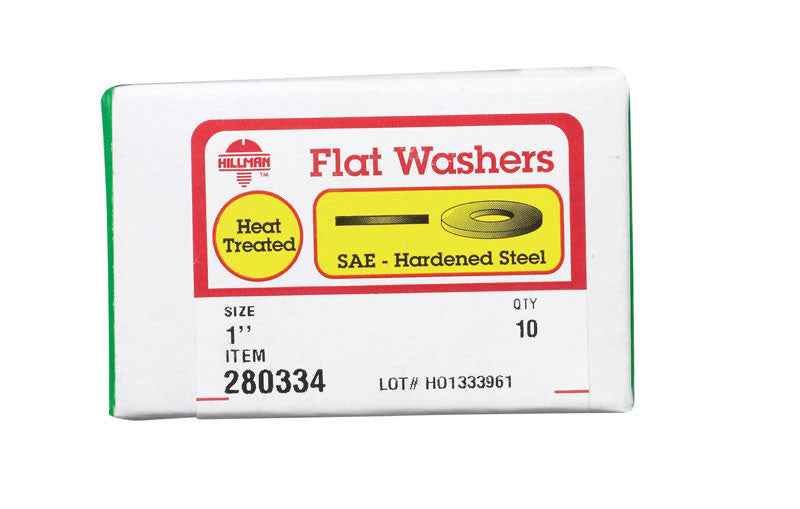 Hillman Yellow Dichromate Steel 1 in. SAE Flat Washer 10 pk