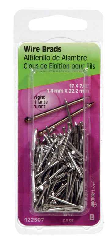 Hillman 17 Ga. x 7/8 in. L Bright Steel Brad Nails 1 pk 2 oz. (Pack of 6)