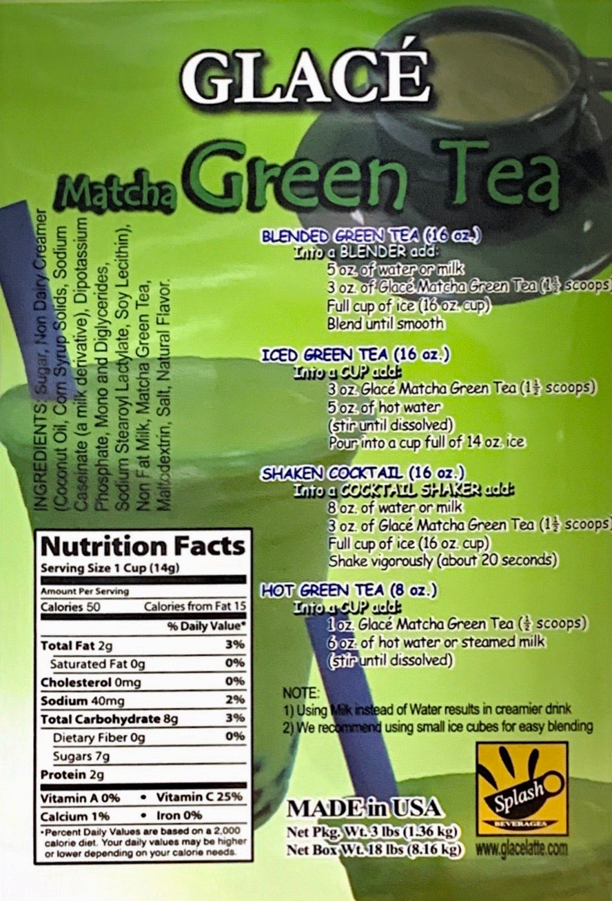 Matcha Green Tea 4 in 1 Bubble Tea / Latte and Frappe Mix - Ships Free Within Canada on Orders Above CAD $199