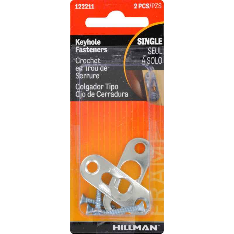 Hillman AnchorWire Steel-Plated Gold Keyhole Picture Hanger 20 lb. 2 pk (Pack of 10)