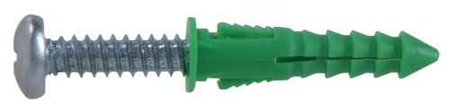 Hillman 1/4 in. Dia. x 1-1/2 in. L Plastic Pan Head Ribbed Anchor 4 pk (Pack of 6)