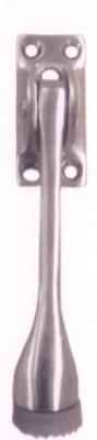 Tell 1 in. W Solid Brass Satin Chrome Silver Kick-Down Door Holder Mounts to door