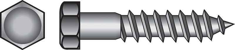 HILLMAN 3/8 in. X 6 in. L Hex Stainless Steel Lag Screw 25 pk