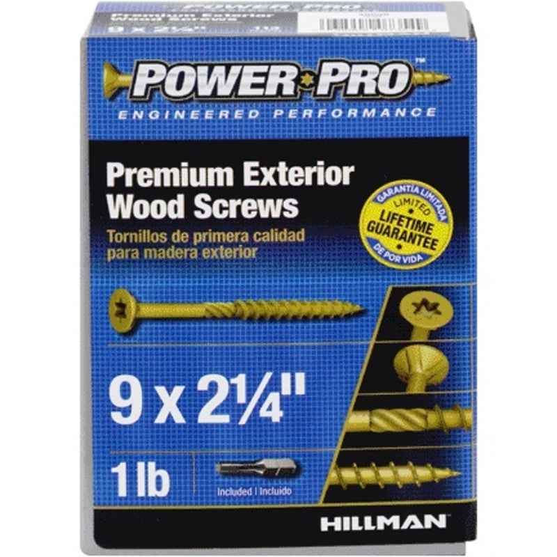HILLMAN Power Pro No. 9 in. X 2-1/4 in. L Bronze Star Flat Head Premium Deck Screws 1 lb 97 pk