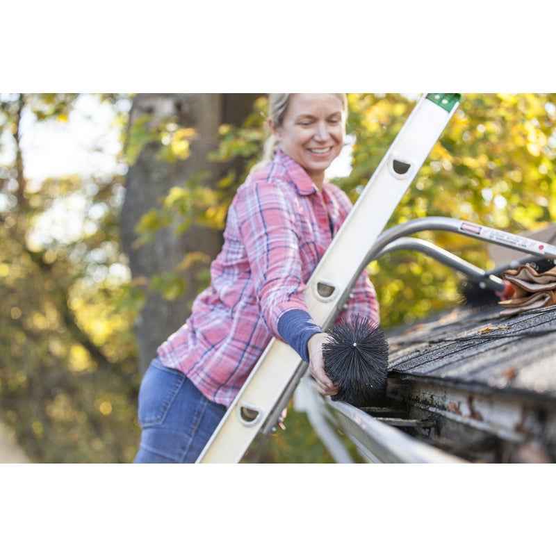 GutterBrush 4.3 in. W X 3 ft. L Black Polypropylene/Steel Gutter Guard