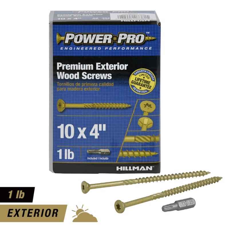HILLMAN Power Pro No. 10 in. X 4 in. L Bronze Star Flat Head Premium Deck Screws 1 lb 49 pk