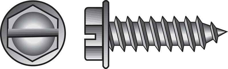 HILLMAN No. 10 Ga. X 3/4 in. L Slotted Hex Washer Head Sheet Metal Screws 100 pk