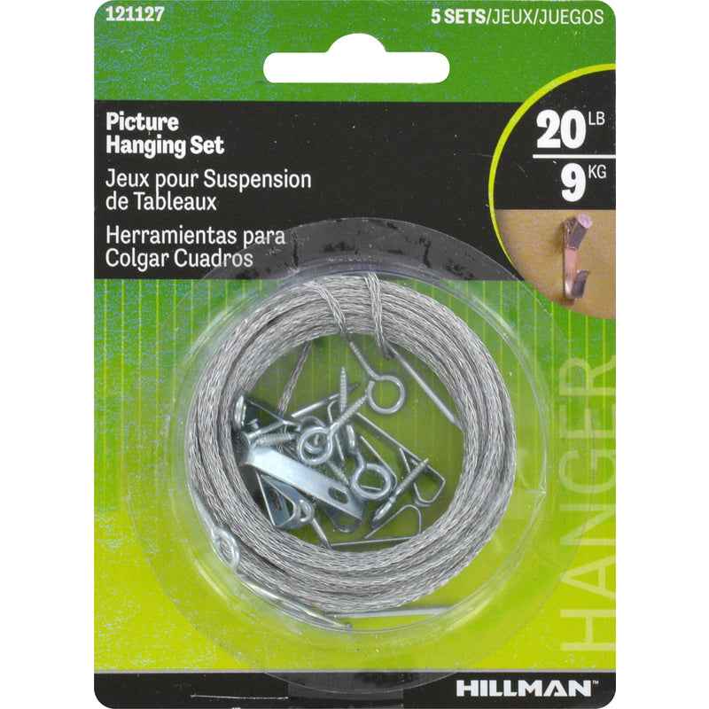 Hillman AnchorWire Steel-Plated Conventional Picture Hanging Set 20 lb. 5 pk (Pack of 10)