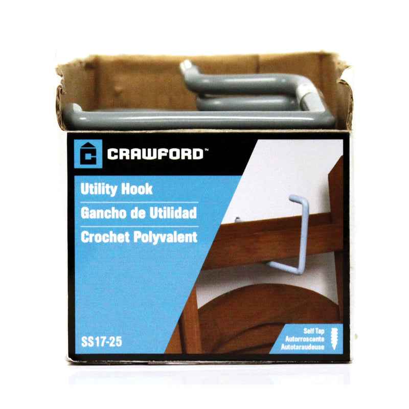 Crawford 7.17 in. L Vinyl Coated Gray Steel Large Storage Hook 20 lb. capacity 1 pk (Pack of 25)
