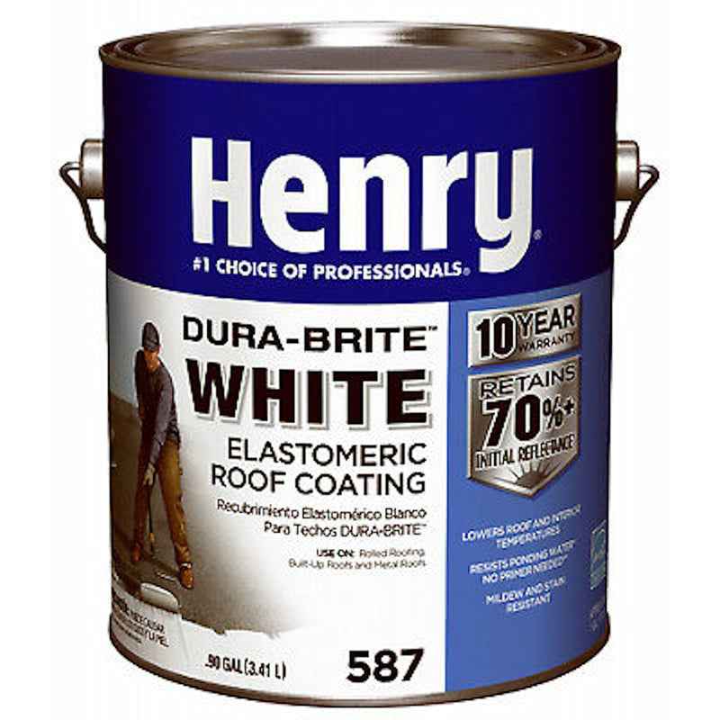 Henry Dura-Bright Smooth White Elastomeric Roof Coating 0.9 gal. (Pack of 4)