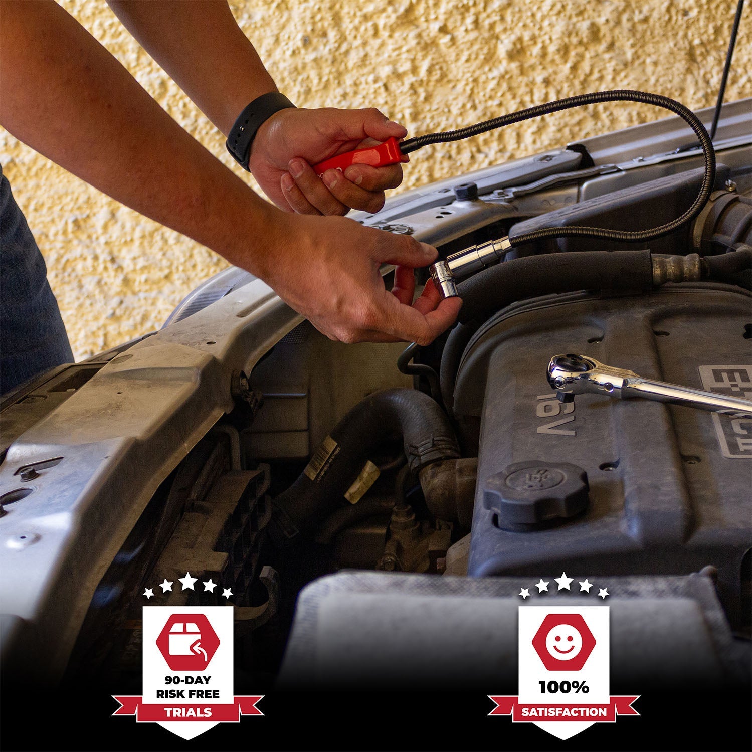 Flexible Magnetic Pickup Stick with LED Light