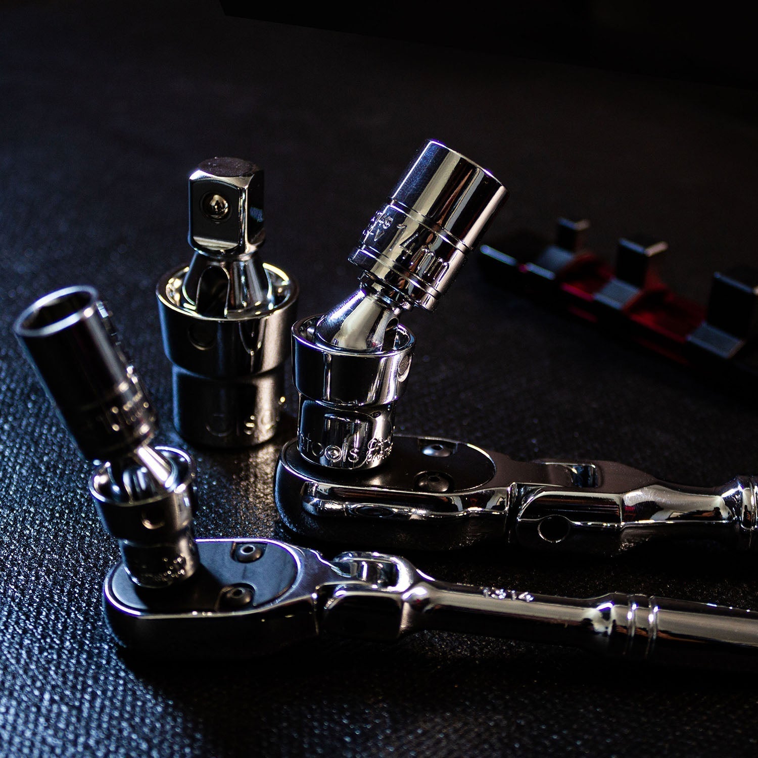 3pc Universal Joint Set, Socket Adapter 1/2", 3/8", and 1/4" drive