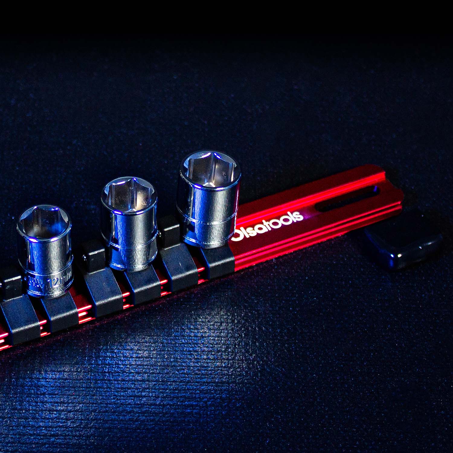 Aluminum Socket Organizer Rails With Rubber End Caps