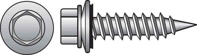 HILLMAN No. 10 Ga. X 1-1/2 in. L Hex Hex Head Screws w/Washers 100 pk
