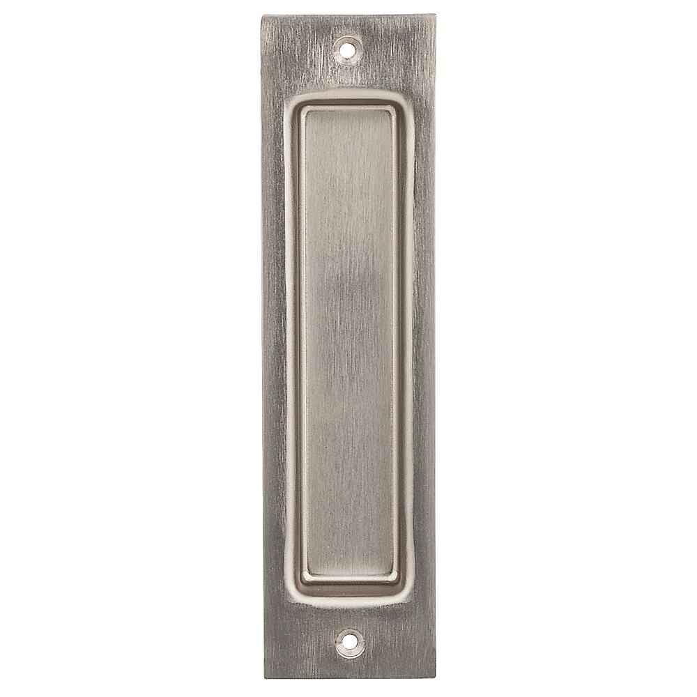 National Hardware 8 in. L Satin Nickel Gray Steel Flush Mortise Finger Pull