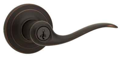 Kwikset SmartKey Tustin Venetian Bronze Entry Door Knob KW1 1-3/4 in.
