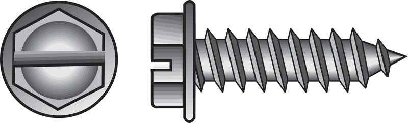 HILLMAN No. 8 Ga. X 2 in. L Slotted Hex Washer Head Sheet Metal Screws 100 pk