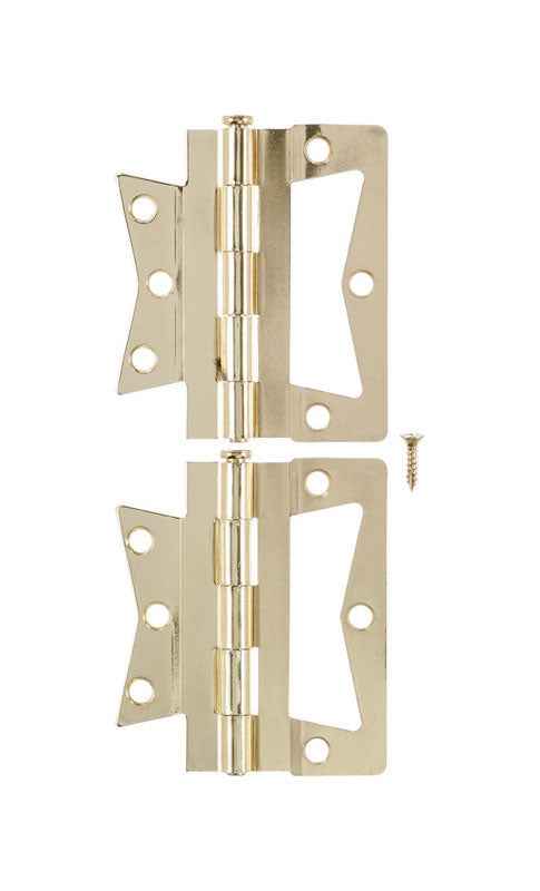 National Hardware 4 in. L Brass Steel Cabinet Hinge 2 pk