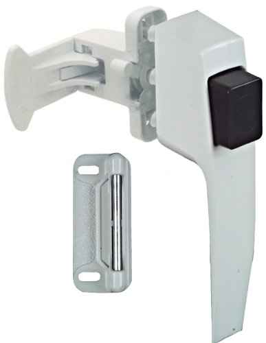 National Hardware White Zinc Push Button Keyed Latch 1 pk