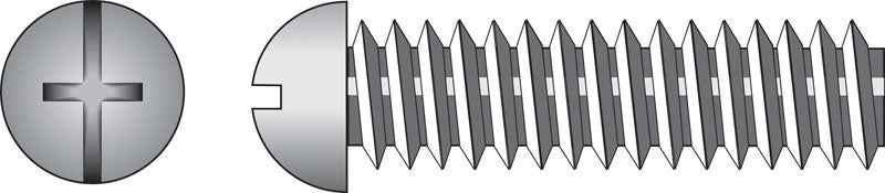 HILLMAN No. 8-32 X 5/8 in. L Combination Round Head Zinc-Plated Steel Machine Screws 100 pk