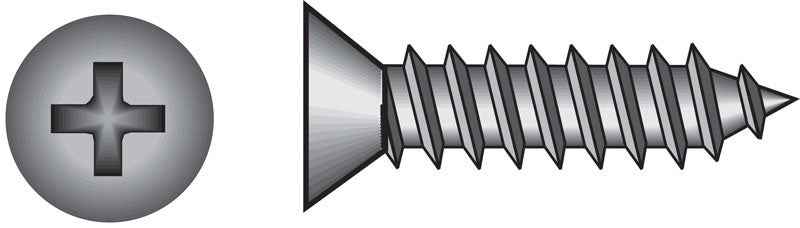 HILLMAN No. 12 Ga. X 1 in. L Phillips Flat Head Sheet Metal Screws 100 pk