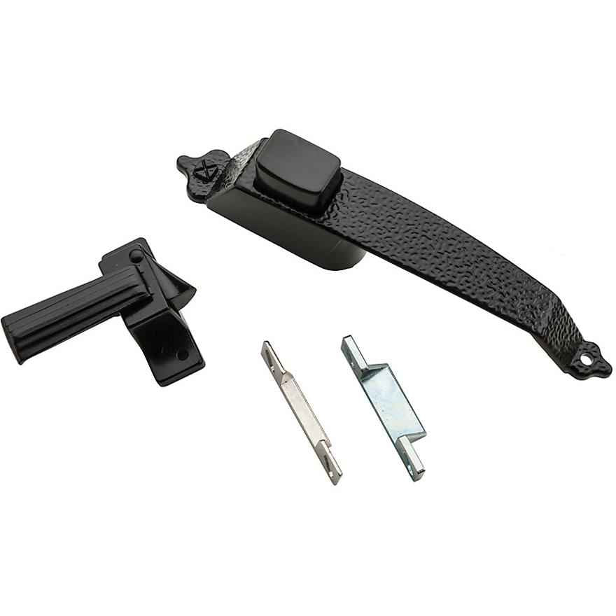 National Hardware Black Zinc Push Button Latch 1 pk