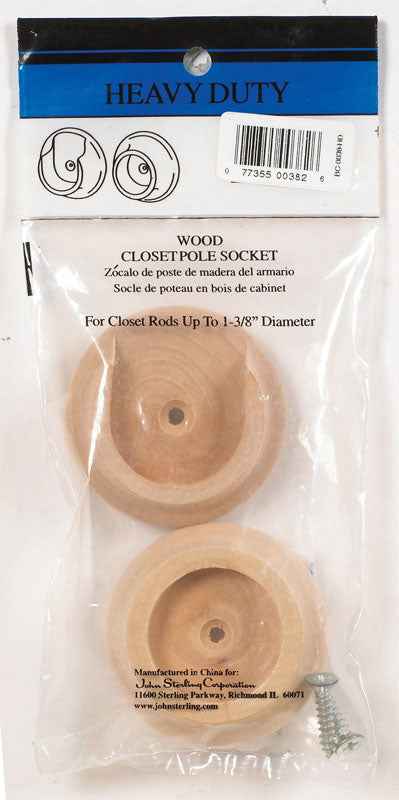 John Sterling Pro 1-3/8 in. L x 1-3/8 in. Dia. Brass Wood Rod Socket (Pack of 25)