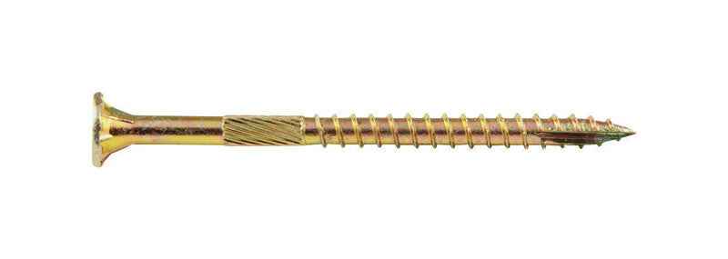 Screw Products No. 9 X 2-1/2 in. L Star Yellow Zinc-Plated Deep Wood Screws 94 pk
