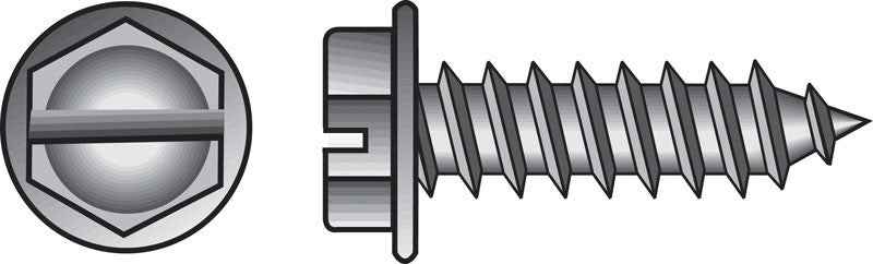 HILLMAN No. 6 Ga. X 1 in. L Slotted Hex Washer Head Sheet Metal Screws 100 pk