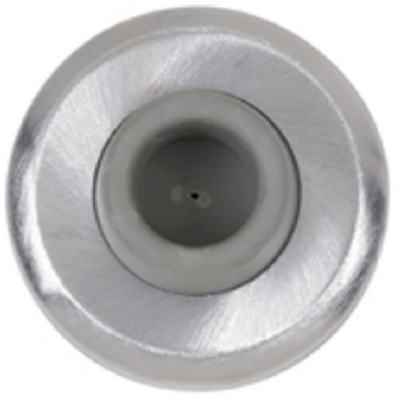 Tell Solid Brass Satin Chrome Silver Wall Door Stop Mounts to wall 2-1/2 in.