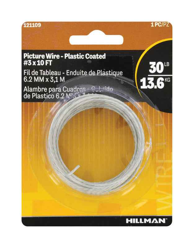 Hillman Plastic Coated Silver Picture Wire 30 lb. 1 pk (Pack of 10)