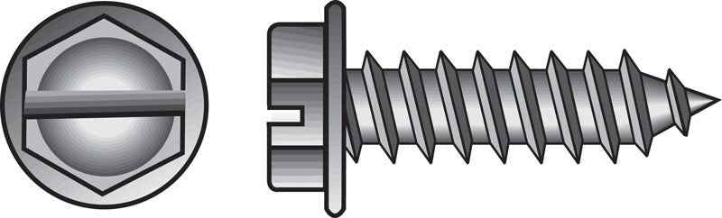 HILLMAN No. 14 Ga. X 3/4 in. L Slotted Hex Washer Head Sheet Metal Screws 100 pk