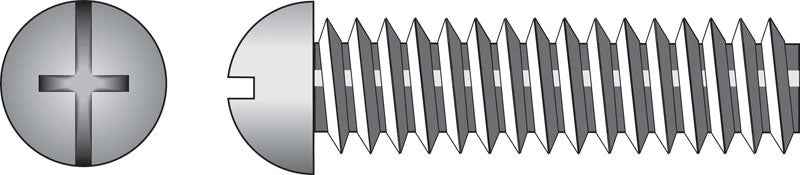 HILLMAN No. 10-32 X 2-1/2 in. L Combination Round Head Zinc-Plated Steel Machine Screws 100 pk