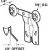 Prime-Line 7/8 in. D X 2 in. L Mill Silver Steel Closet Door Hanger 2 pc