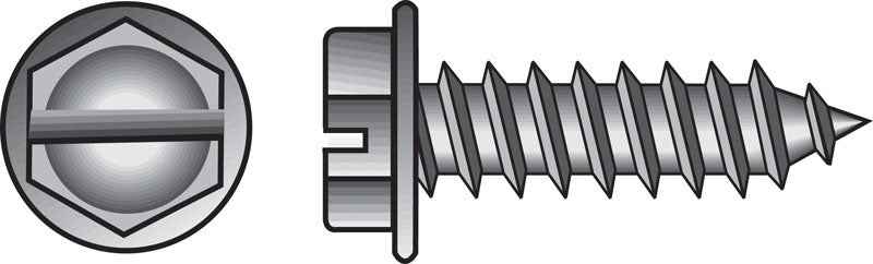 HILLMAN No. 6 Ga. X 1 in. L Slotted Hex Washer Head Sheet Metal Screws 100 pk