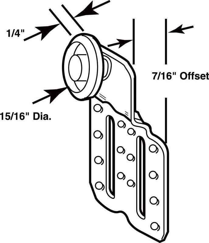 Prime-Line 15/16 in. D X 0.44 in. L Mill Nylon/Steel Roller Assembly 2 pk