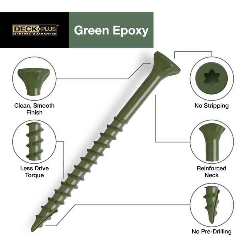 Deck Plus No. 10  x 2-1/2 in. L Star Flat Head Exterior Deck Screws 1 lb.