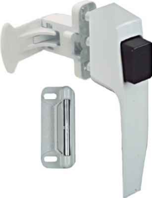 National Hardware White Zinc Push Button Keyed Latch 1 pk