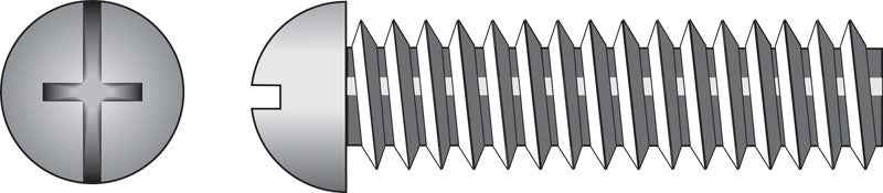 HILLMAN No. 1/4-20 Ga. X 3-1/2 in. L Combination Round Head Zinc-Plated Steel Machine Screws 100 pk