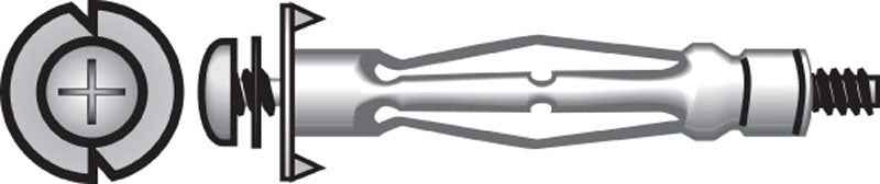 HILLMAN 3/16 in. D X 3/16 Long in. L Steel Pan Head Hollow Wall Anchors 50 pk