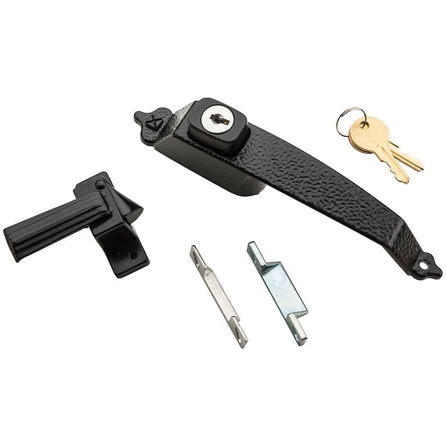 National Hardware Black Zinc Push Button Keyed Latch 1 pk
