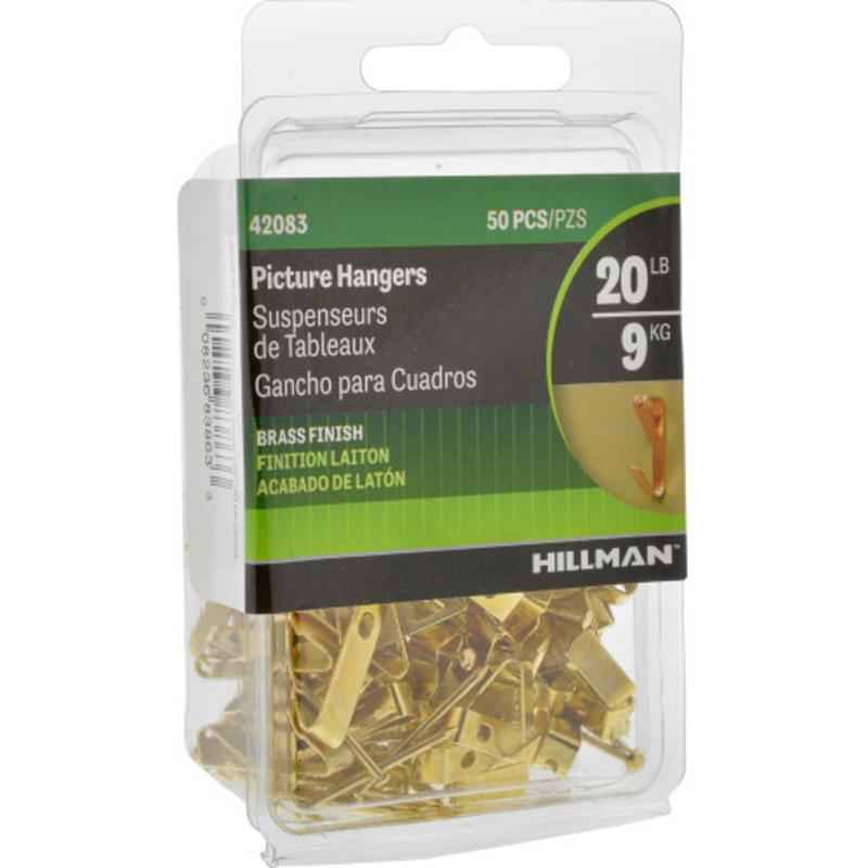 Hillman AnchorWire Brass-Plated Standard Picture Hanger 20 lb. 60 pk (Pack of 5)