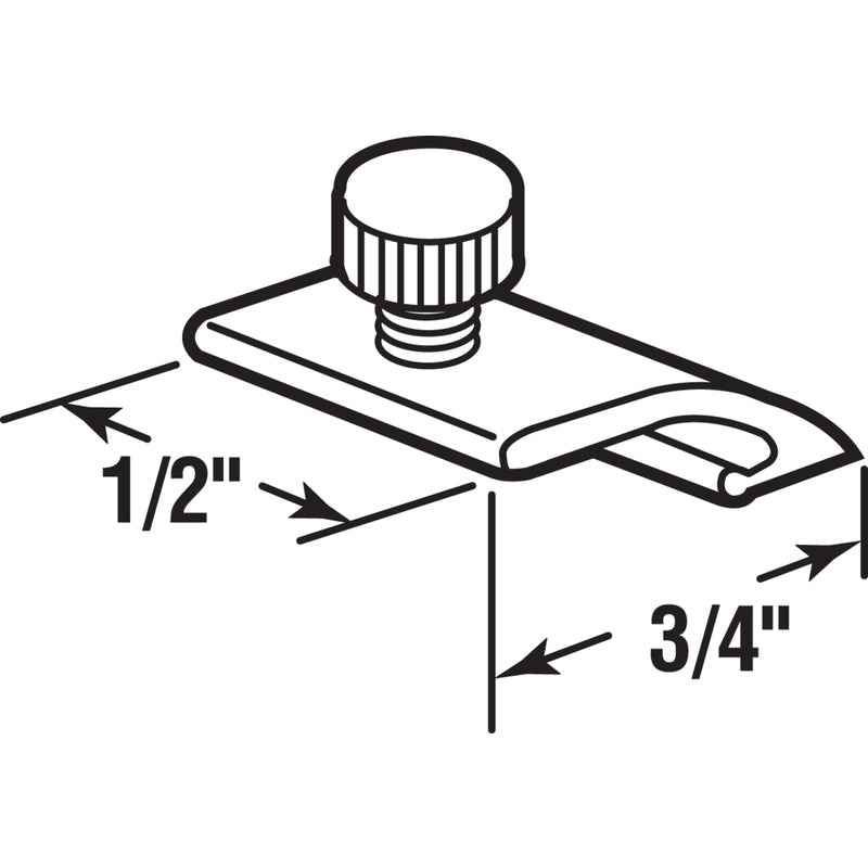 Prime-Line Mill Aluminum Storm Door Panel Clip For 1/2 inch 8 pk (Pack of 6)