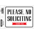 Hillman English White No Soliciting Decal 4 in. H X 6 in. W (Pack of 6)
