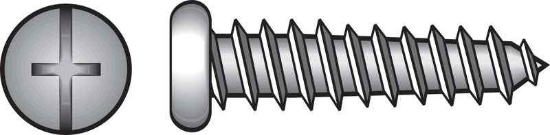 HILLMAN No. 14 X 1-1/2 in. L Phillips/Slotted Pan Head Sheet Metal Screws 100 pk